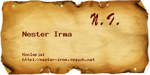 Nester Irma névjegykártya
